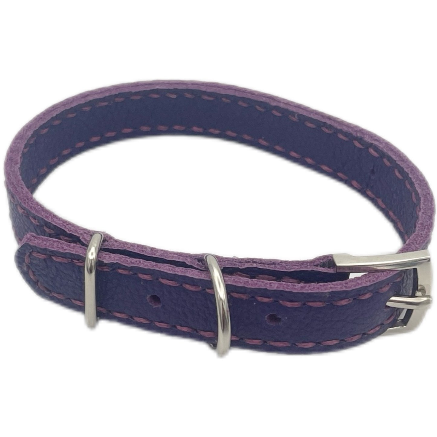Extra Small Purple Leather Collar