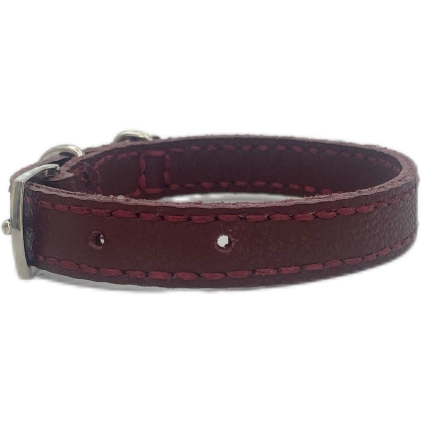 Extra Small Red Leather Collar
