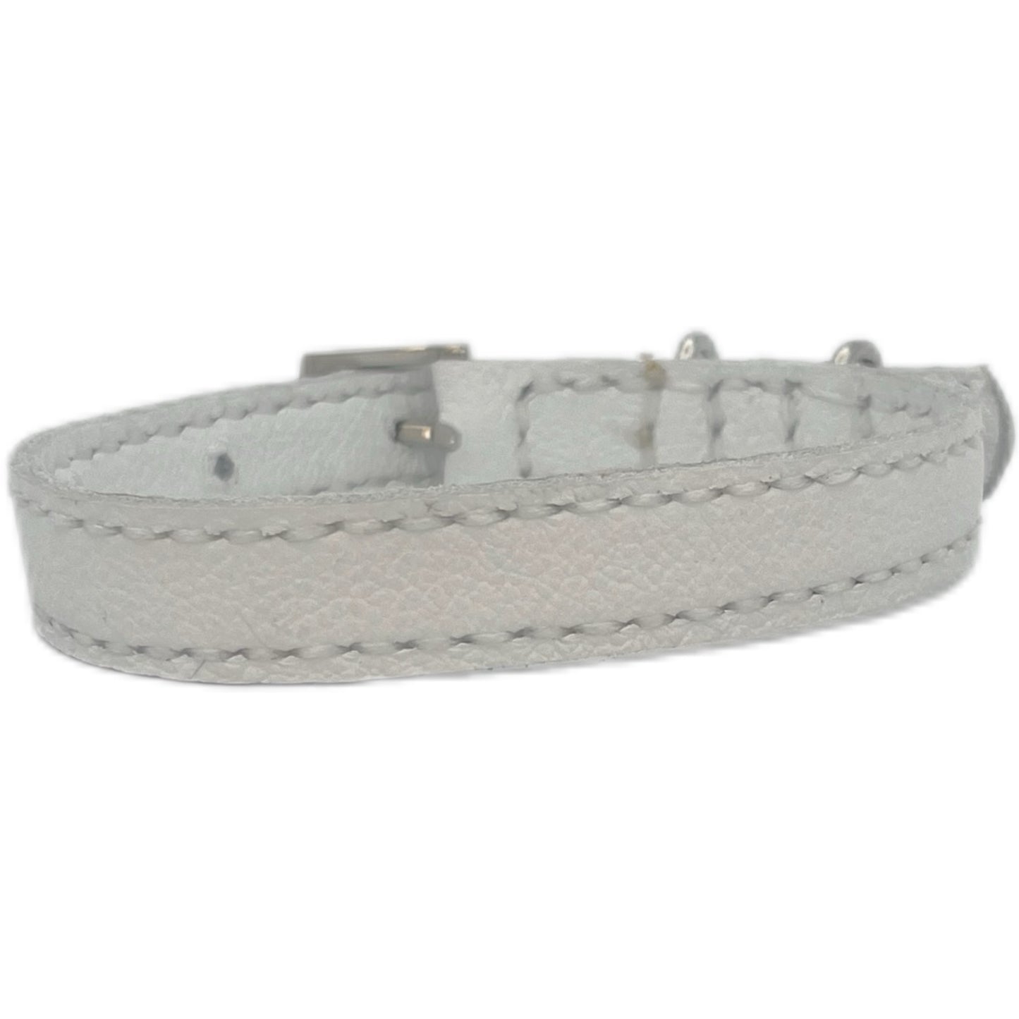 Small White Leather Collar